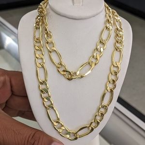 10kt Real Gold Figaro Chain 9.5mm 24 inches